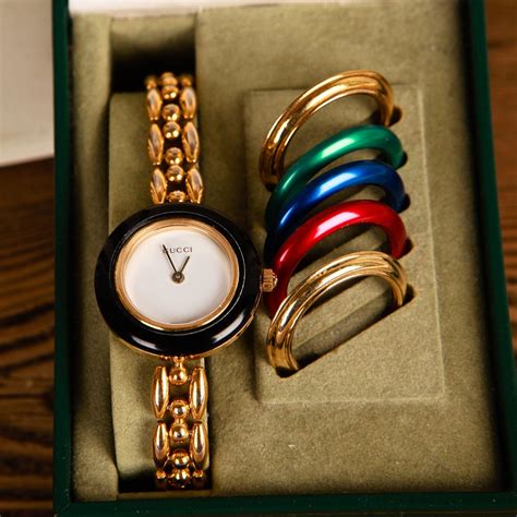 ladies gucci watch with interchangeable bezels|authentic gucci bezel watch.